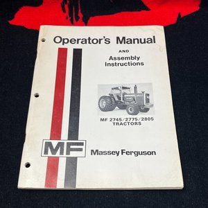 Massey Ferguson 2745/2775/2805 Tractors Operator's Manual. Very Good Condition.